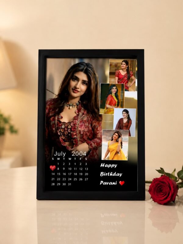 Personalized Birthday Calendar Photo Frame | Custom Photo Calendar Gift | Birthday Memory Frame
