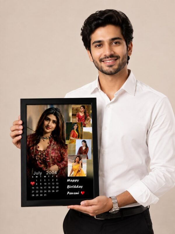 Personalized Birthday Calendar Photo Frame | Custom Photo Calendar Gift | Birthday Memory Frame