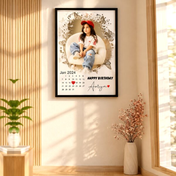 Customised Family Photo Calendar Frame | Personalized Memory Wall Art | Special Gift for Every Occasion