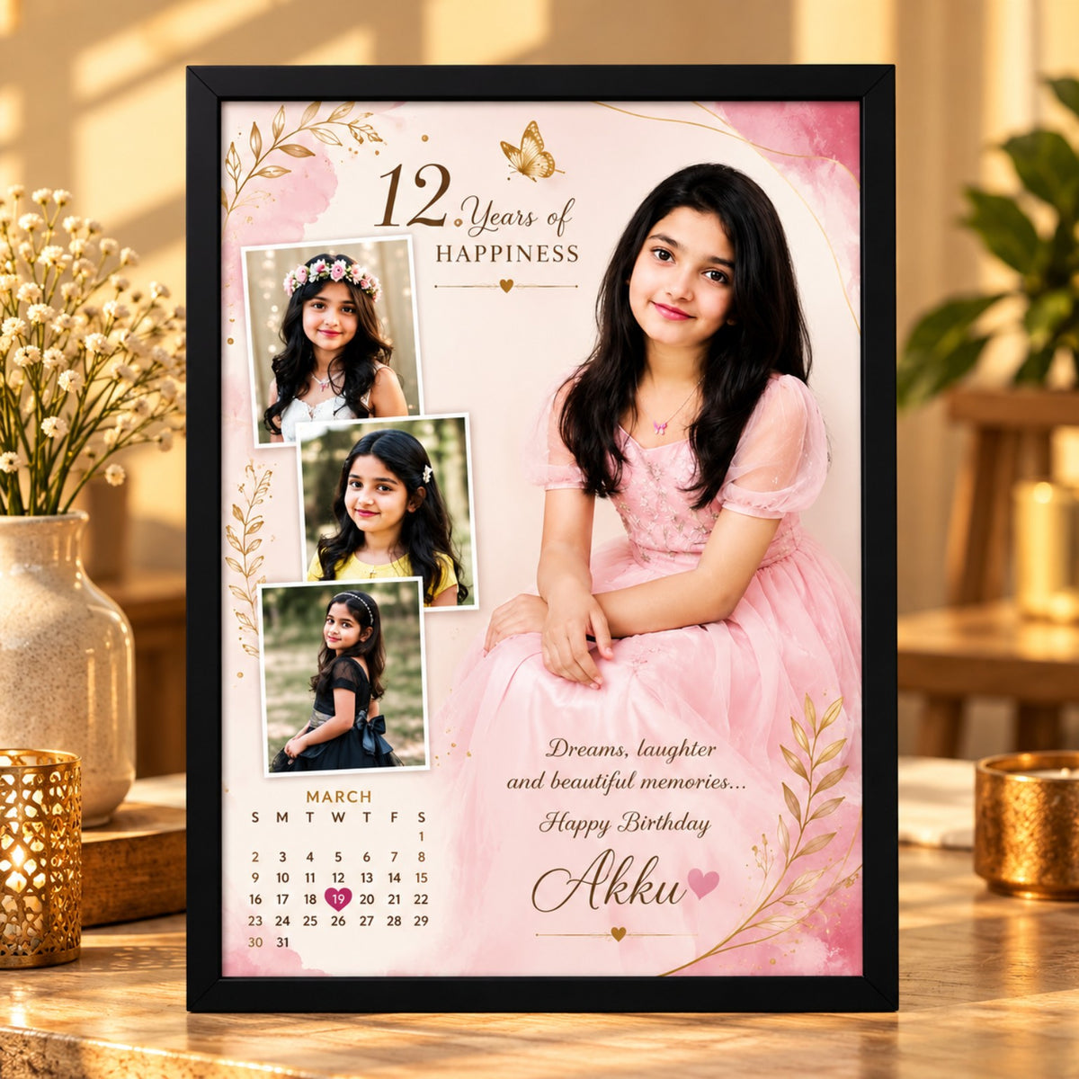 Pink Birthday Memories Photo Frame