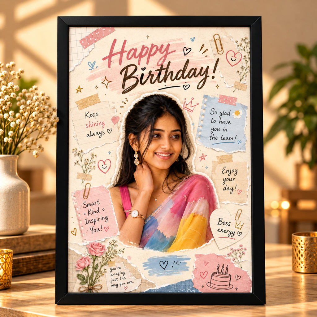 Scrapbook Style Birthday Keepsake Frame