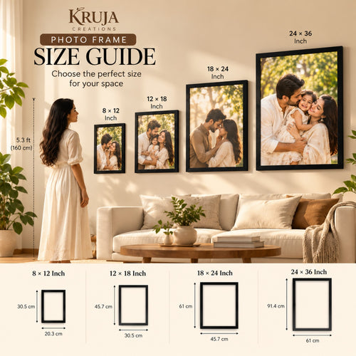 Kruja Creations photo frame size guide