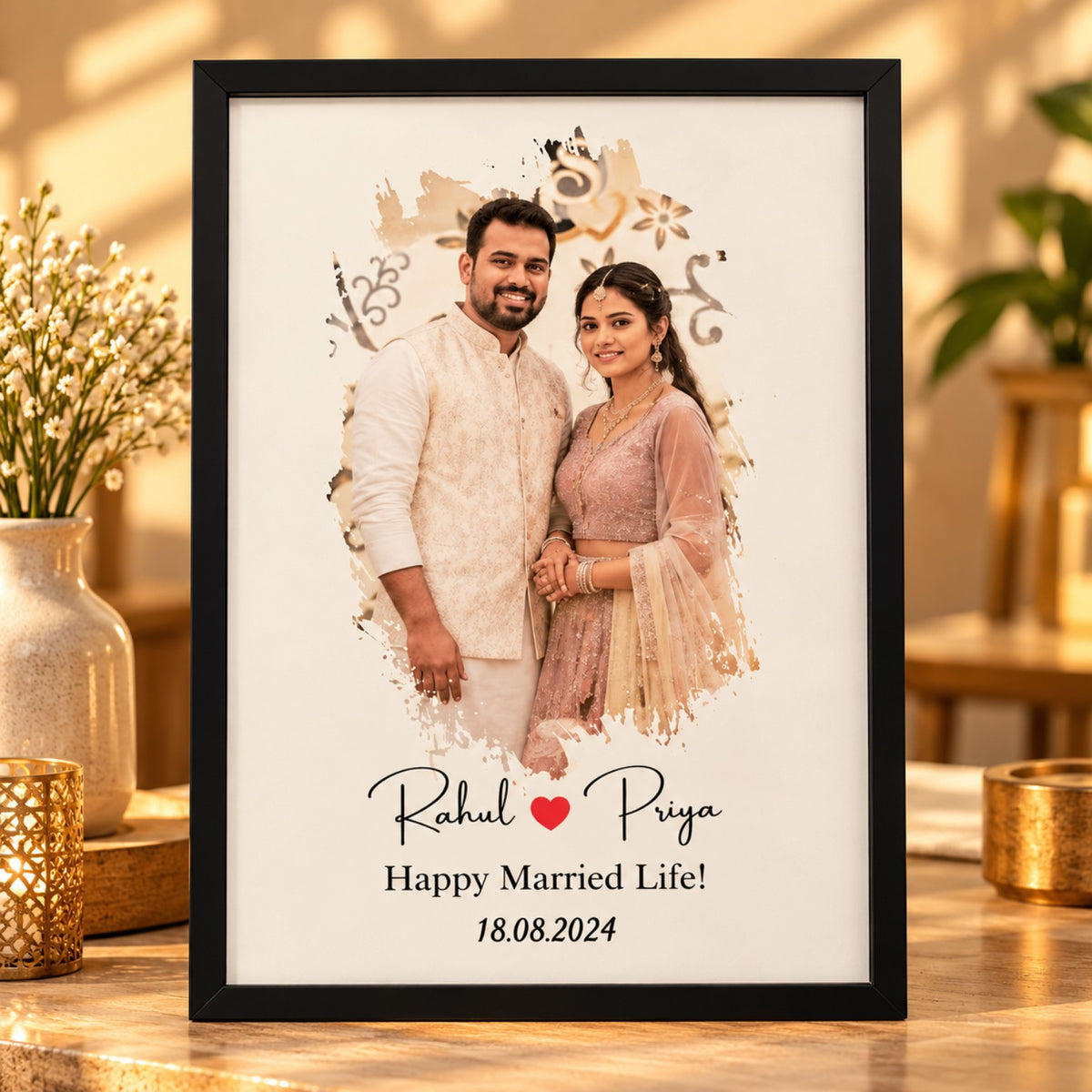 Elegant Wedding Couple Frame