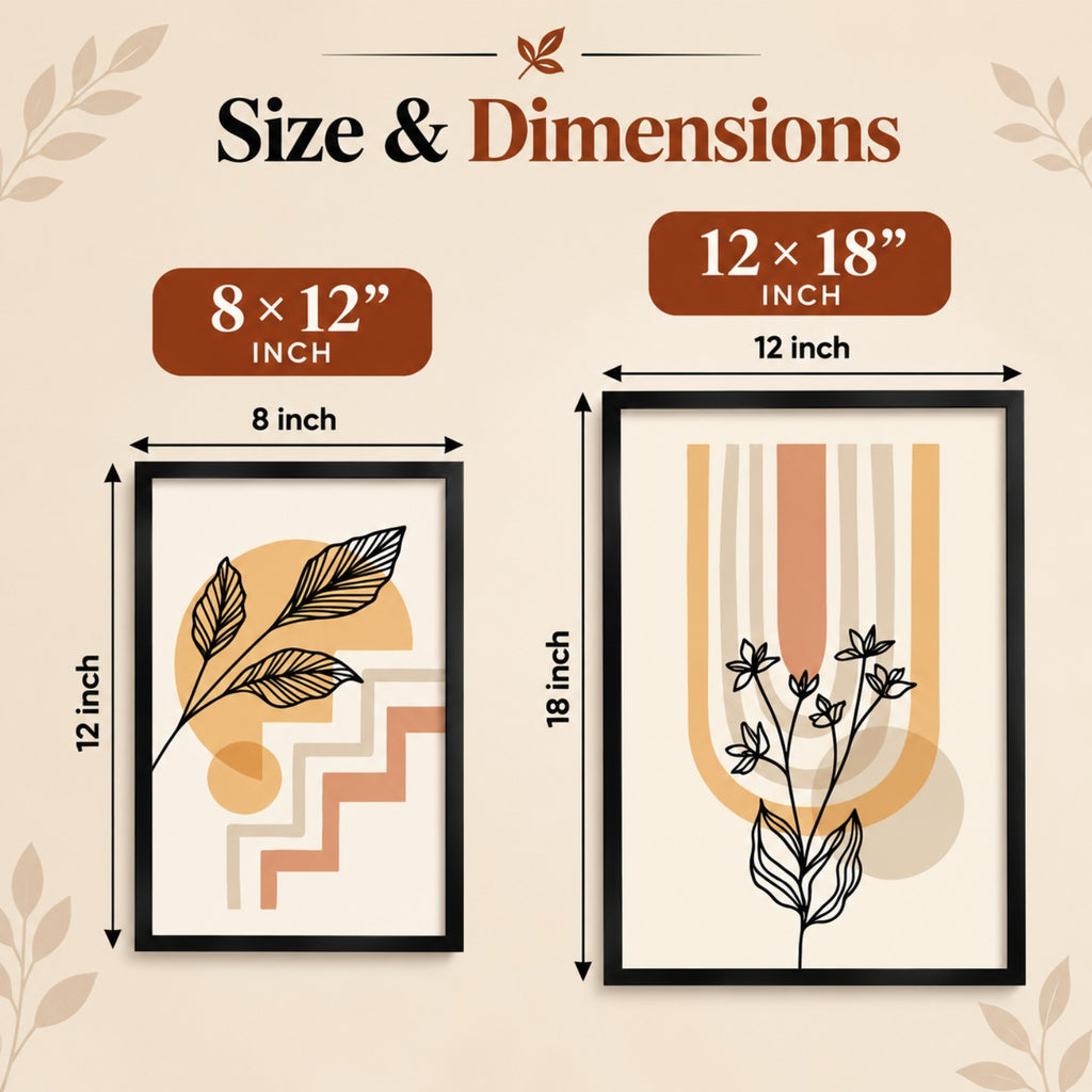 Botanical Harmony wall art size and dimensions