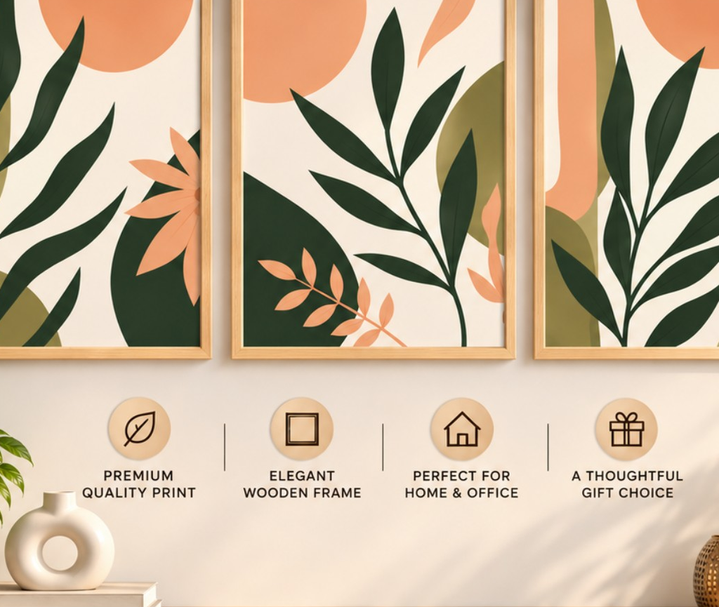 Modern Botanical Leaves artwork detail